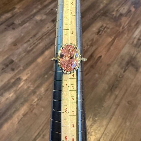 Stunning 5ct Pink Ice CZ Sterling Silver Ring Size 6 Womens Statement Accessory - Picture 8 of 11